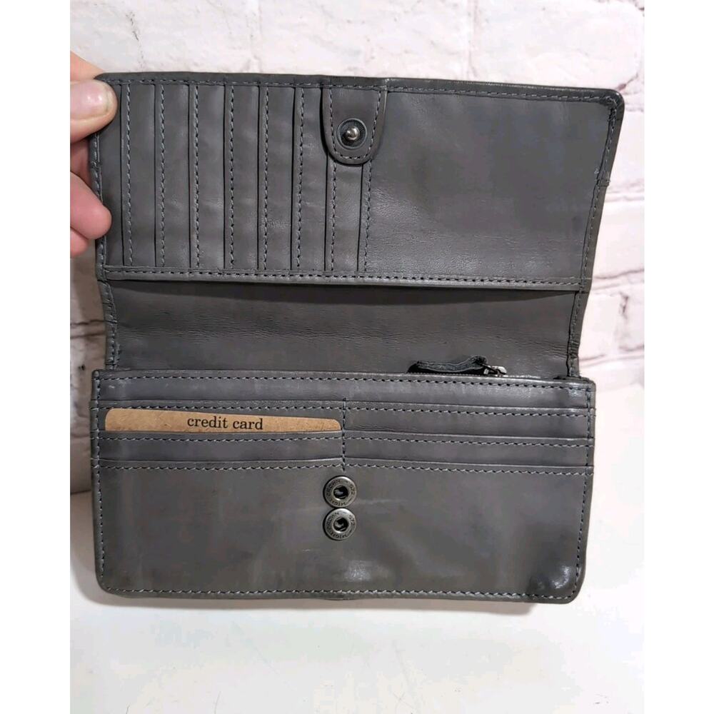 Harbour 2nd Luja Gray Leather Wallet Bi Fold Wallet NWOT 7 X 4 - Picture 9 of 11